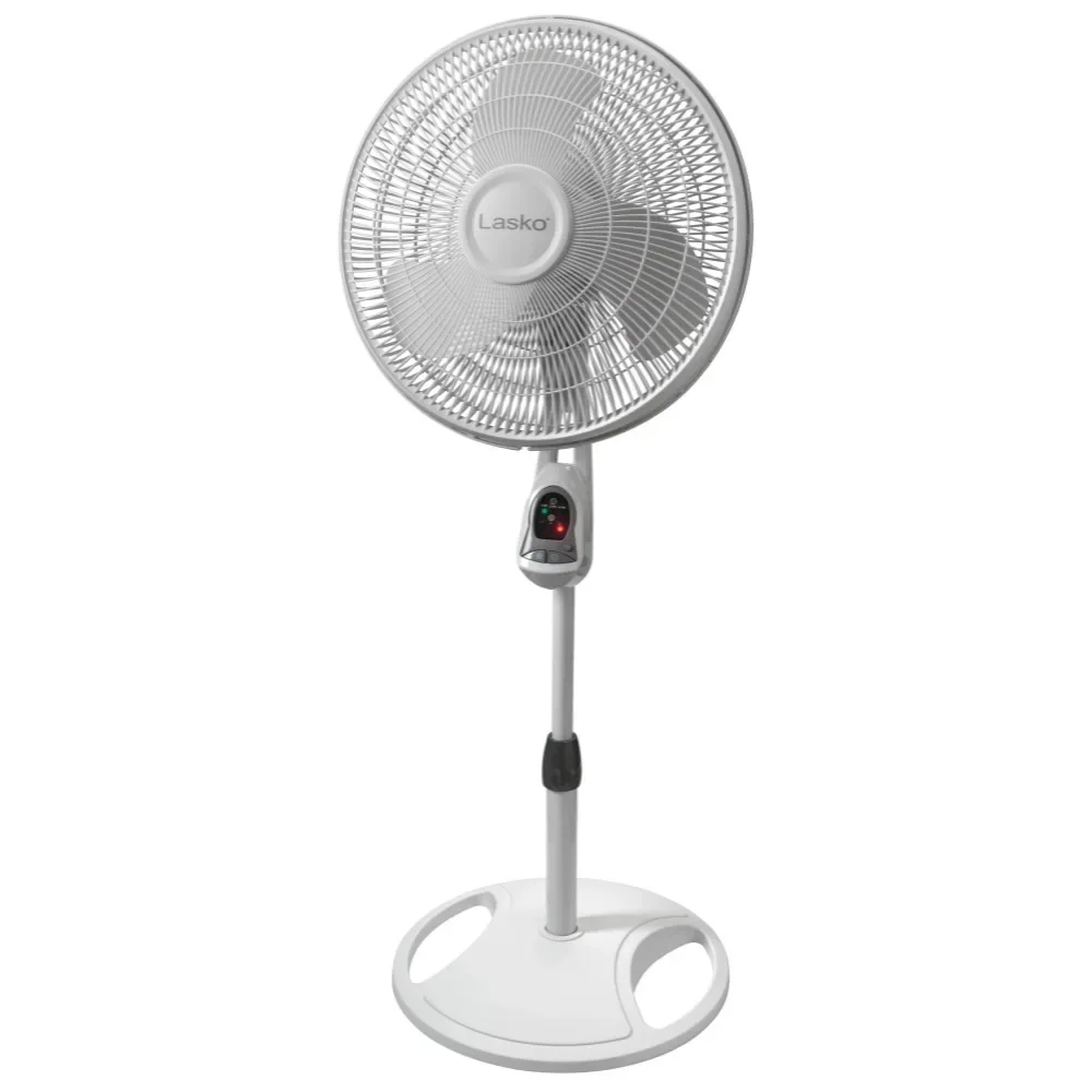 

Lasko 16" 3-Speed Oscillating Pedestal Fan with Timer and Remote, 1646, White