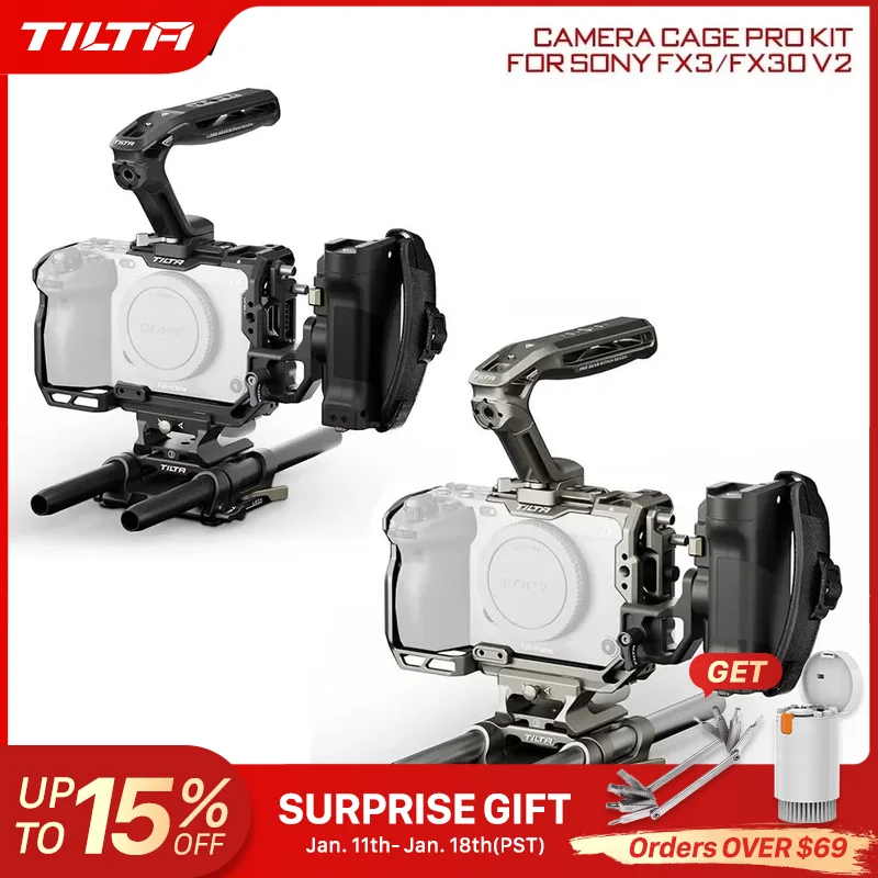 TILTA dla Sony FX3 FX30 Camera Cage Armor Pro Kit Light Basic Full Cage Tactical Suit Anti Scratch TA-T16-FCC Full RIG