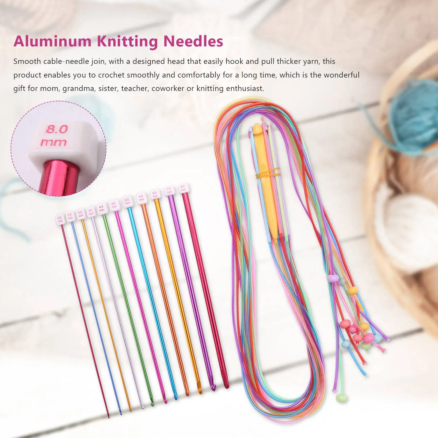 

-[33A Tvdae] 23 Pcs Tunisian Crochet Hook Set Include Plastic Cable Afghan Crochet Hook And Tunisian Afghan Aluminum Knitting Ne