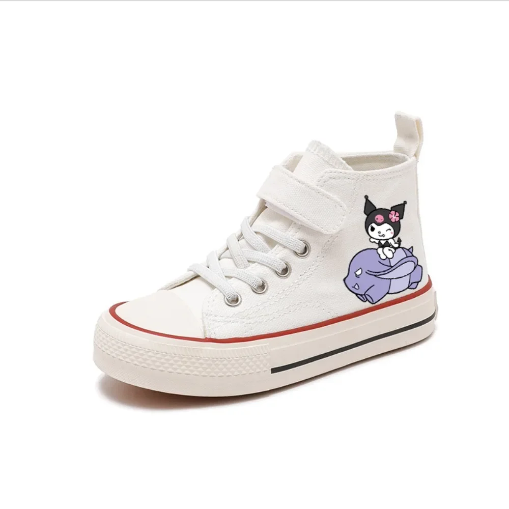 Kuromi Girl High-top Cartoon Girl Kid Fashion Canvas All Seasons Disney Casual comfort Shoes Children Print Boy Tennis Shoes