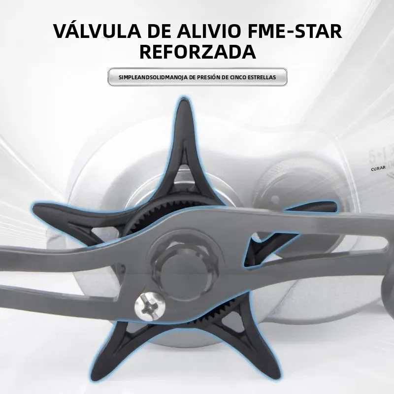 DEUKIO Carrete de Pesca de Lanzamiento con freno y manivela aluminio - imagen 2