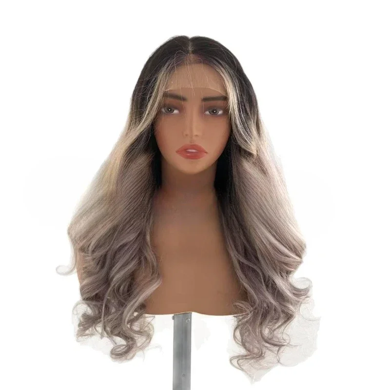 

Real hair products Semi-mechanism front lace headgear Highlights 5 * 5