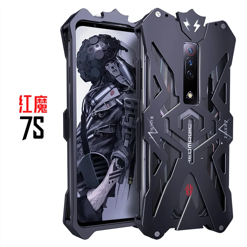 Luxury New Thor Punk Aluminum Bumper Metal Shockproof Armor Case For Zte Red Magic 7s 7 6 pro 5S 5G Shockproof Heavy Duty Cover