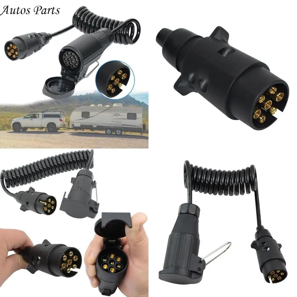 57BA RV PLUD الأسلاك تسخير مجعد GOONECKECK امتداد كابل كابل المقبس 7 دبوس