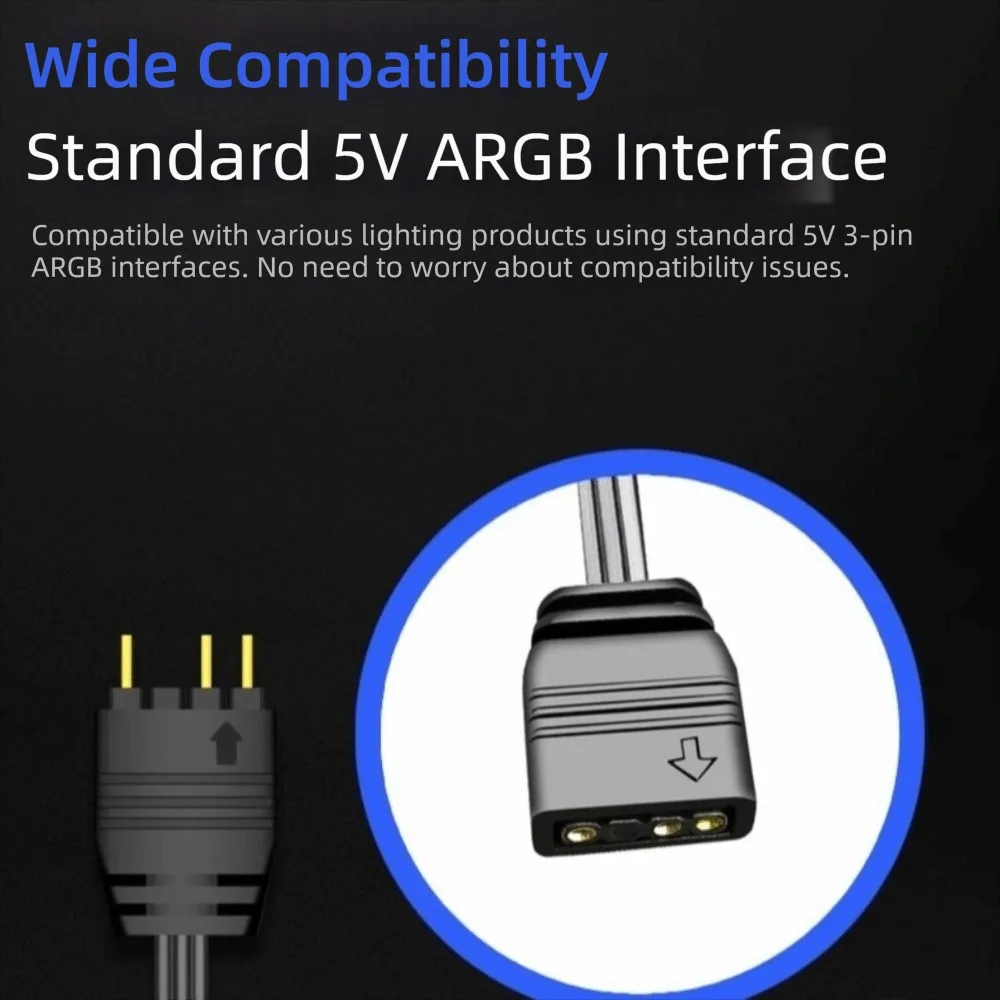 5V 3Pin ARGB Controller SATA Power 3-Pin Connector Lighting Controller Hub Power Supply Adapter Mini Control Hub Mini Controller