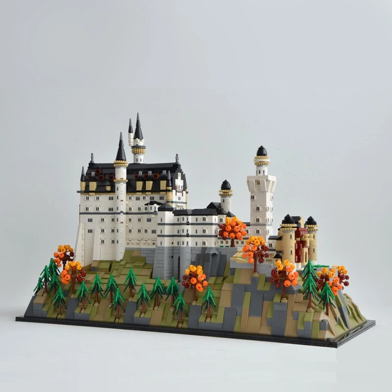 3455 قطعة قلعة نيوشوانشتاين العمارة اللبنات المعماري أطقم منمذجة المشهد الغابات الأوروبية تجميع لعبة الطوب #6