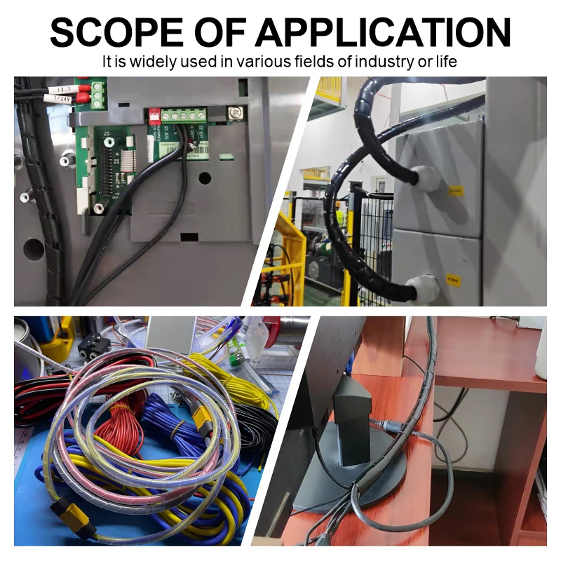 PE-Kabelschutzschlauch Spiralförmige Wickelhülle Isolationsbeständig Hochtemperaturbeständig für Auto- und Mechanische Schaltkreise – Detail 9