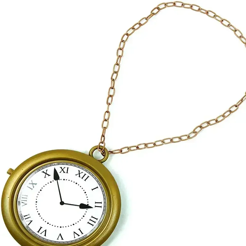 جديد Csv Erp سفينة أليس في بلاد العجائب السيد أرنب ساعة الجيب البرونزية ساعة الحائط تأثيري الدعائم لعب الأدوار اكسسوارات Disfraz