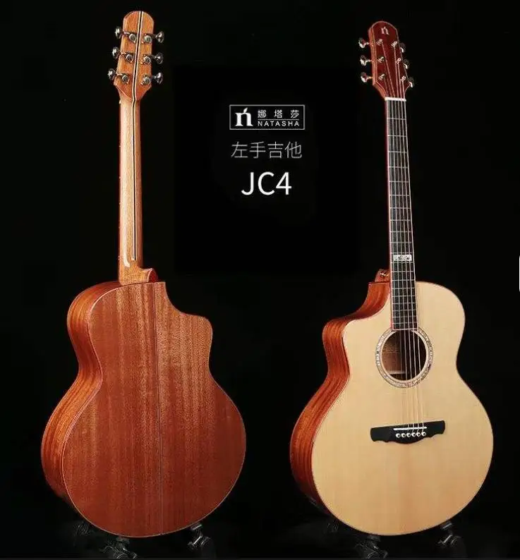 

Natasha JC4 JC7 Mercury 41-Inch Left-Handed Reverse Black Hole Acoustic Guitar High Quality Instruments