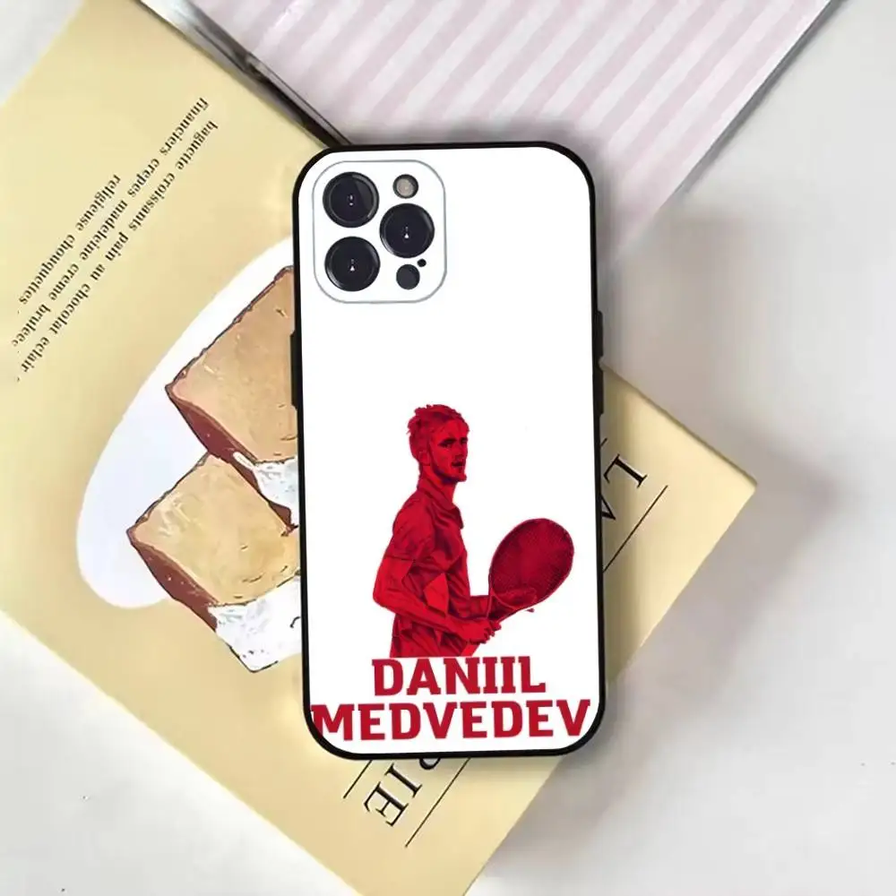 Чехол для телефона Tenis Daniil Medvedev для iPhone16,15,14,13,12,11 Plus,Pro Max,XS,XR,SE,Mini,8,7,мягкий черный чехол