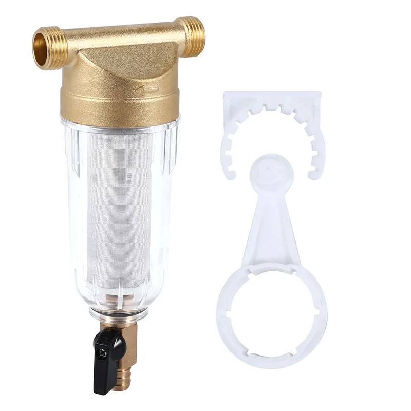 A47F-4 Split-Mouth Water Filters Front Purifier Copper Lead Pre-Filter Backwash Remove Rust Contaminant Sediment Pipe