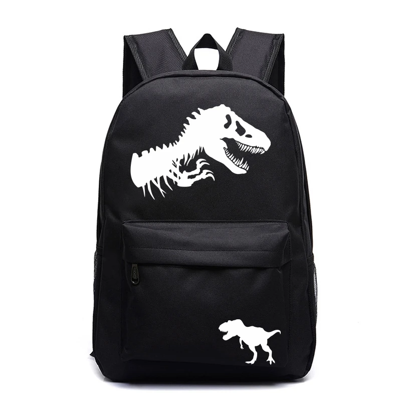 

Dinosaur Students School Bag Backpacks Men Print Cartoon Canvas Teens Laptop Zipper Travel Bags for Boys Girls