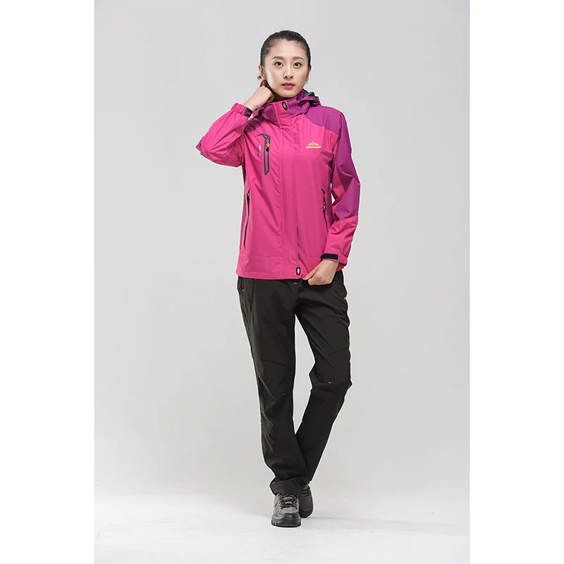 TRVLWEGO Women\'s Waterproof Hiking Jacket Windproof Windbreaker Camping Hunting Climbing Trekking Fishing Coat Outdoor Clothing