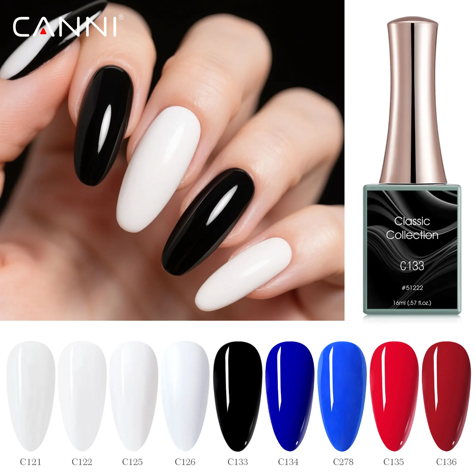 CANNI 16ml Gel-Nagellack, ablösbarer UV-LED-Nagellack für den Salongebrauch, TPO-frei, langanhaltend, hochpigmentiert, Nagelkunst-Lack – Detail 3