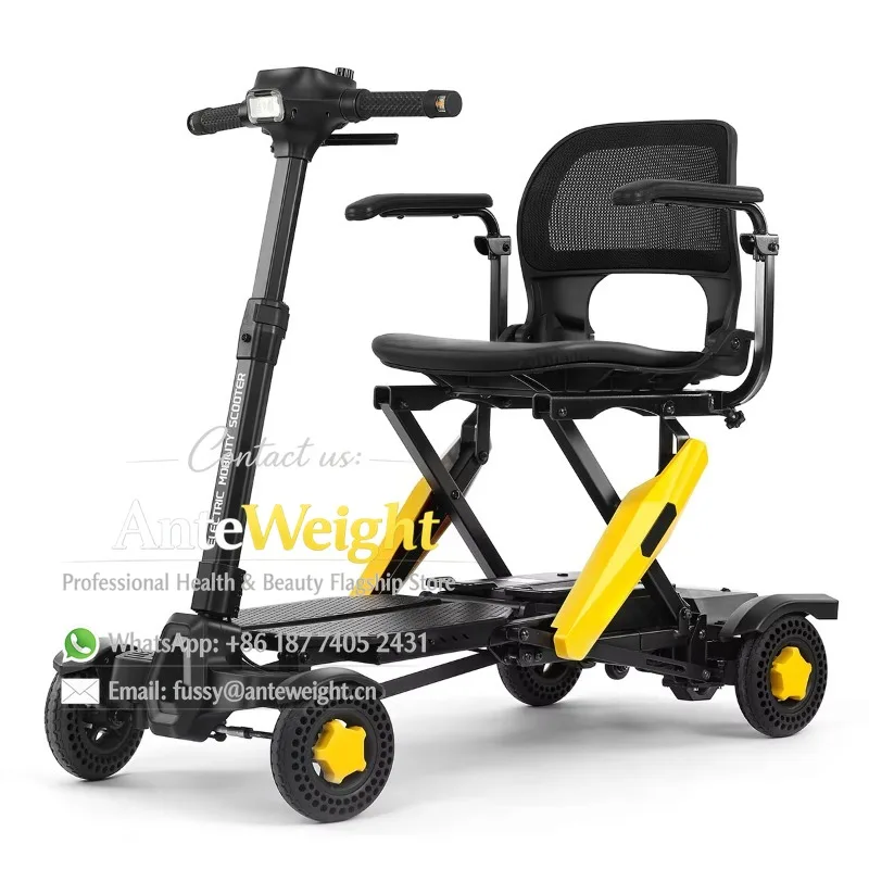 

Outdoor 250W Lightweight All Terrain Off-Road Fully Automatic Folding 4 Wheel Handicapped Mobility Scooters Adults