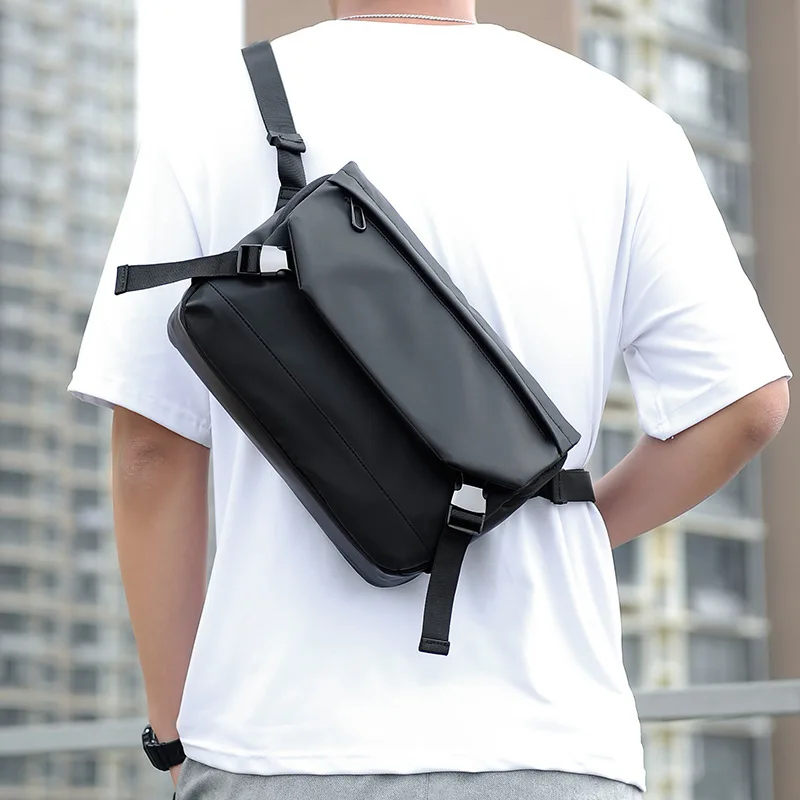 New Casual Men's Single-shoulder Bag, Fashionable Large-capacity Crossbody Bag, Simple Water-resistant Outdoor Storage Handbag