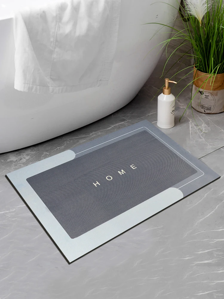 Easy Clean Blue 60x40cm Rectangle Super Absorbent Bathroom Rug Quick Drying Non Slip Durable Living Room Bath Mat Kitchen