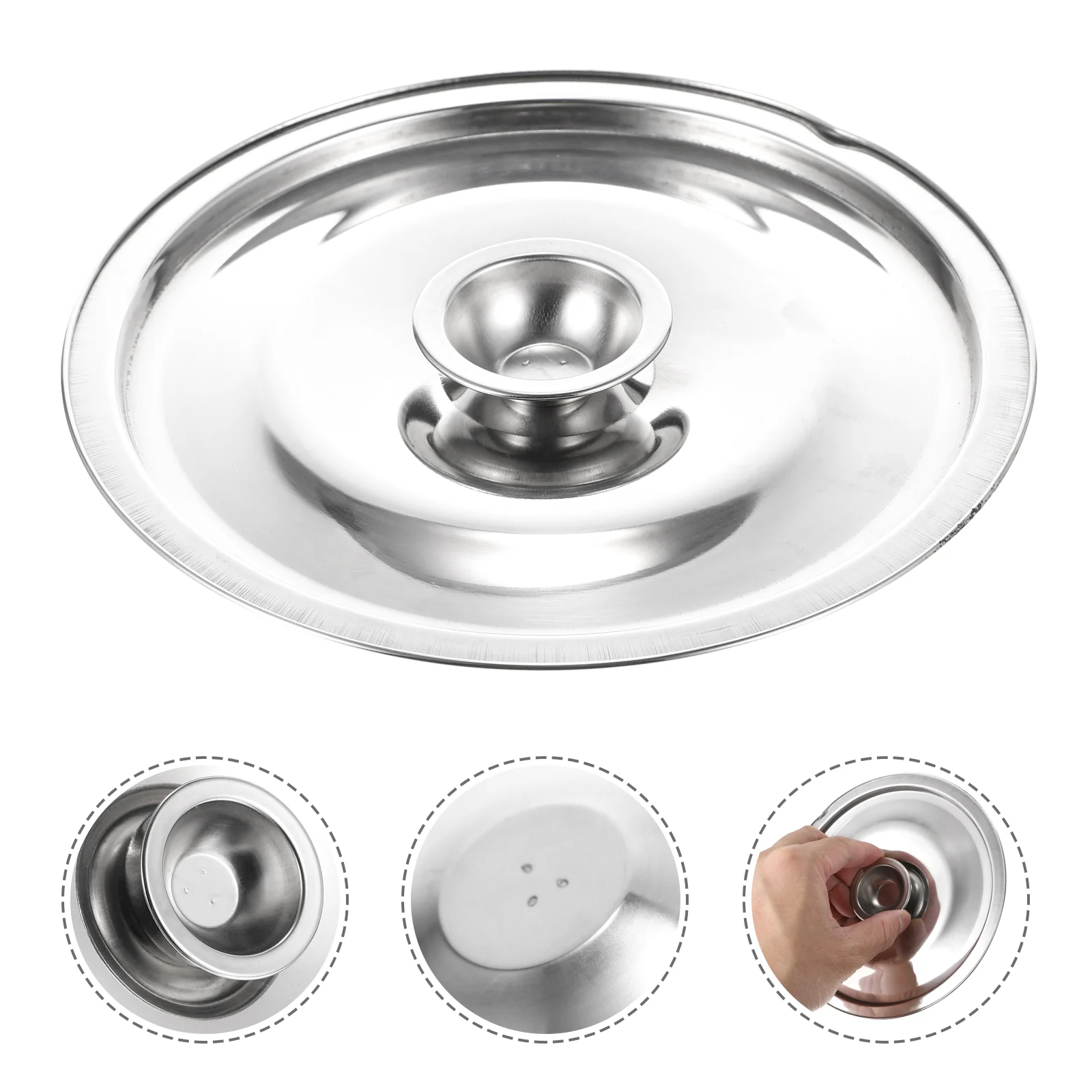 Stainless Steel Cylinder Head Seasoning Pot Cover Lid Kitchen Gadget Jar Small Knob Cup Tool Cooker