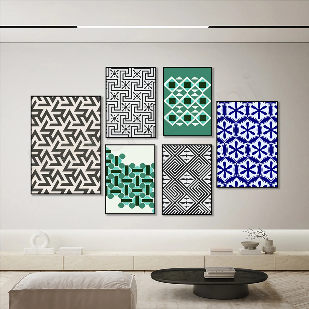 Abstract poster, moroccan style, egyptian black and white floral pattern, geometric shapes, japanese, arabic art, turkish print