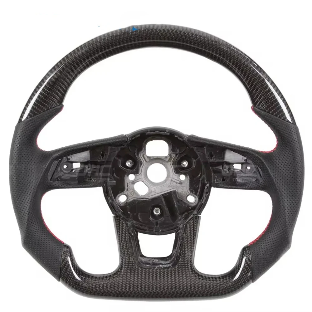 Real Carbon Fiber Perforated Leather Steering Wheel For Audi RS3 RS4 RS5 A3 A4 B9 A5 S3 S4 S5 RS7 2017 -2021 100% tested well