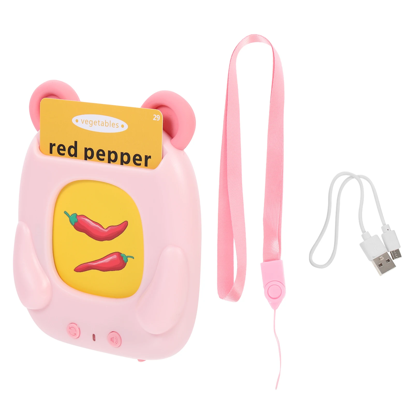 

Early Education Machine Kids Toy Audio Educational Cognitive Speech Therapy Pink English Version 112 Cards