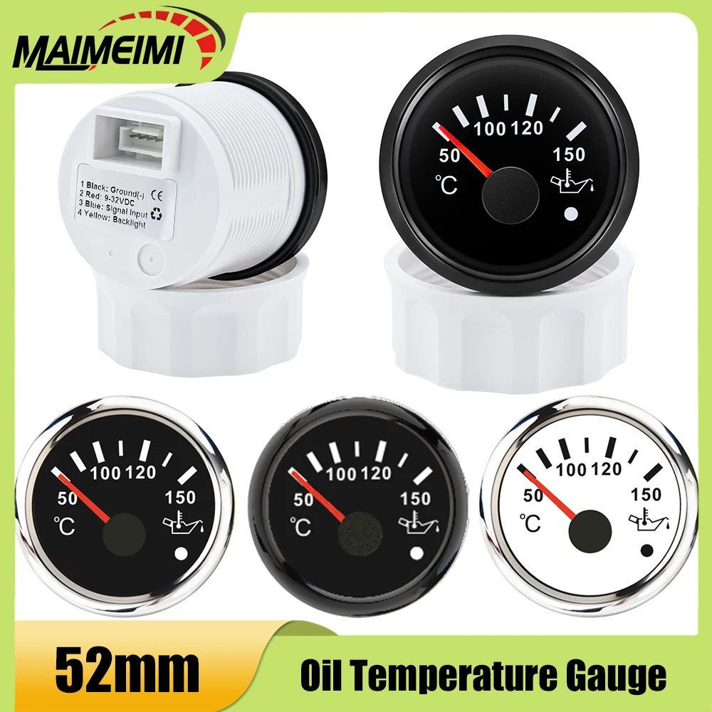 

2" 52mm Oil Temperature Gauge 50-150 °C Digital Oil Temp Meter With Alarm Waterproof For 12V 24V Car Boat Marine Motorcycle