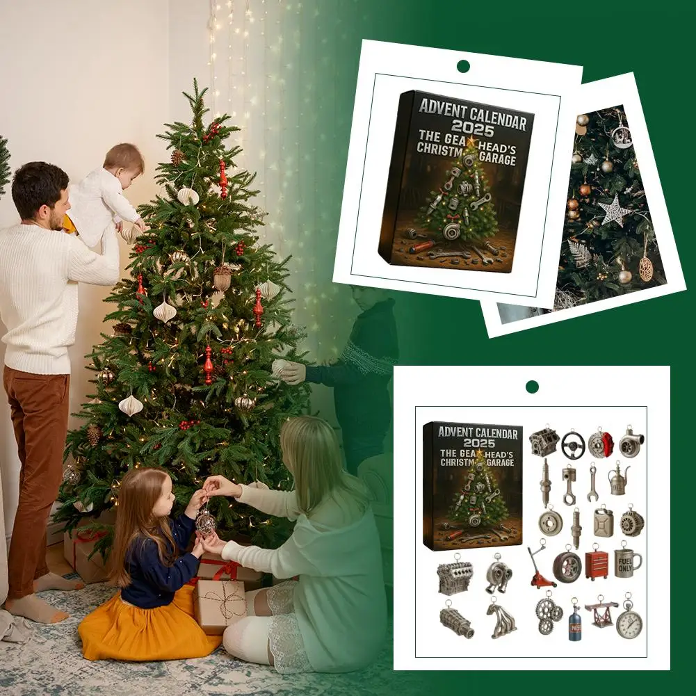 قطع غيار السيارات الديكور 2025 تقويم القدوم عيد الميلاد لعشاق السيارات والميكانيكا العد التنازلي التقويم العطلات تقويم القدوم #3