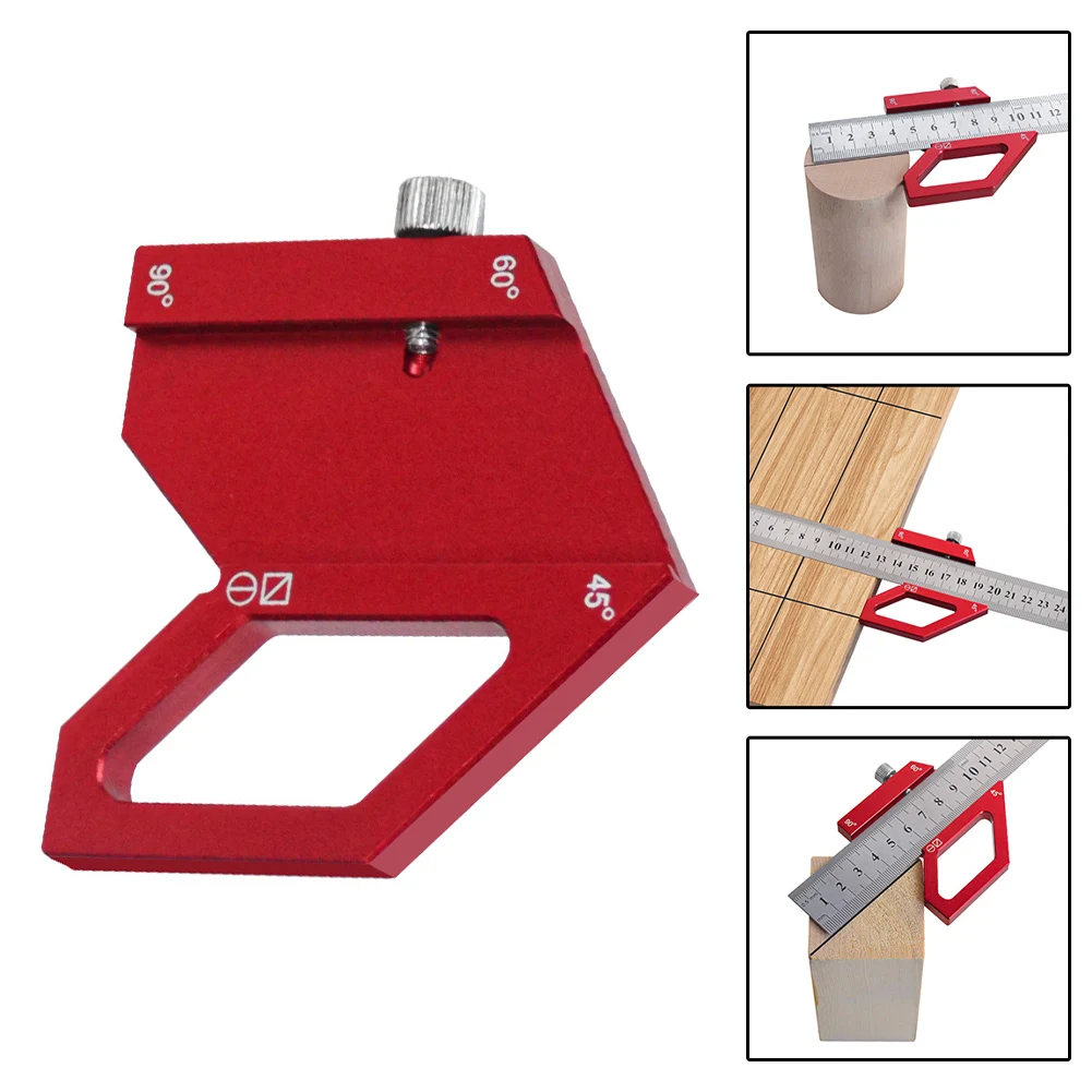 Transportador cuadrado para carpintería, buscador central cuadrado, regla de acero, medidor de trazador de ángulo, herramienta de medición de línea de marcado