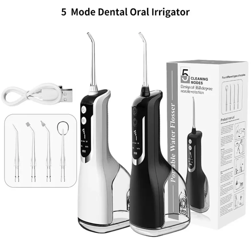 330ml Water Tank Oral Irrigator 5 Modes Dental Flusher Water Floss Usb Rechargeable Portable For Teeth Mouth Cleaning