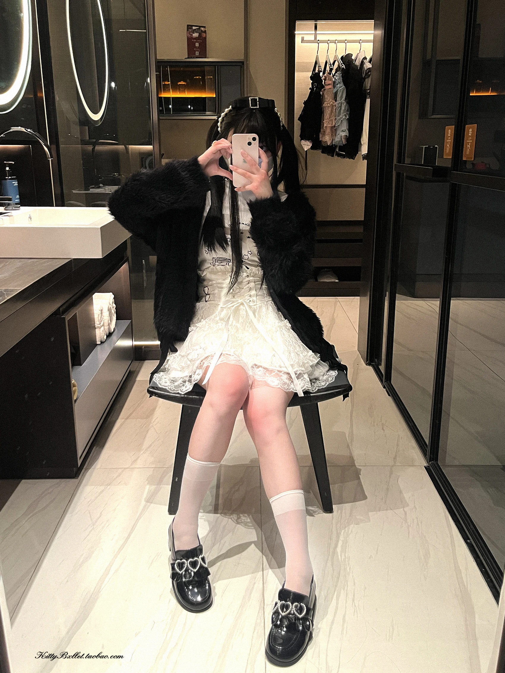 Japanese Mine Style Lace Splicing Short Skirts High Waist Lace-up A-line Heart Leather Buckle Sweet Versatile Mini Skirt Women
