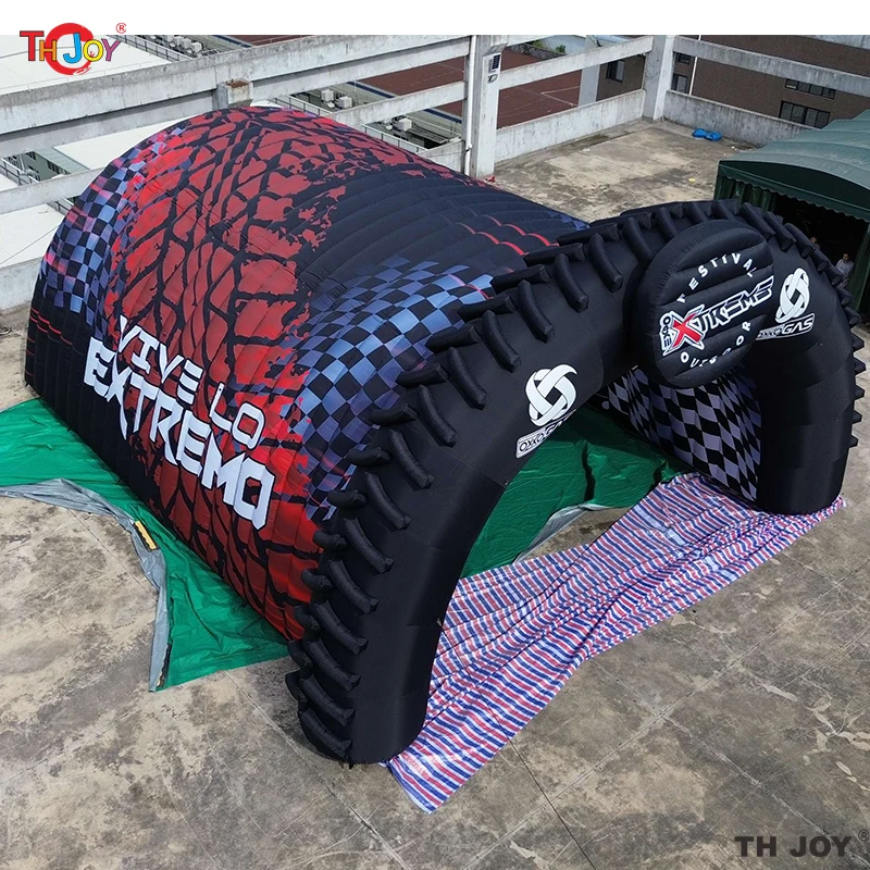 تخصيص 10 مللي خيمة نفق قابلة للنفخ مع قوس الإطارات نفخ سباق السيارات مدخل نفق للمناسبات بيع الحفلات