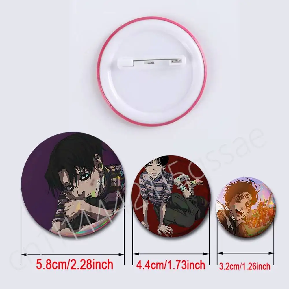 For Killing Stalking Yoonbum Cartoon Enamel Pins Anime Game Character Brooches for Backpack Accessories Snap-in Badges