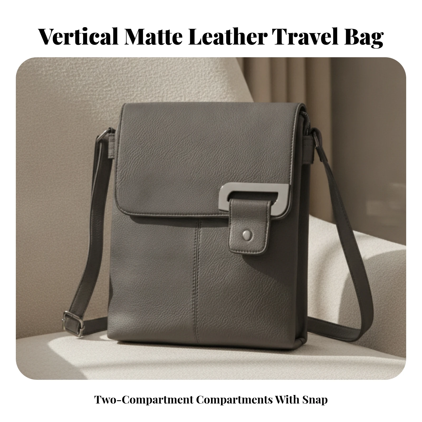 Vertical Crossbody Bag Slim Vertical Messenger Bag Compact Convenient for Commuters, Daily Commute, Work
