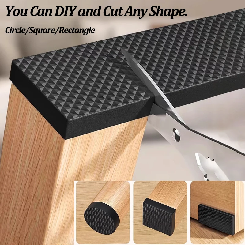 Anti-slip Table Chair Foot Protection Pad Self Adhesive Furniture Leg Shock Absorption  Mats Sofa Stop Slide Protectors Pads