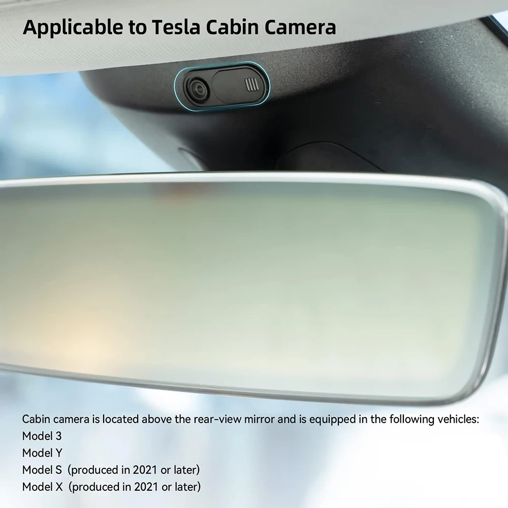 Protezione della Privacy copertura della fotocamera per Tesla Model 3 Y accessori per Console centrale Webcam Slide Switch Blocker adesivo interno