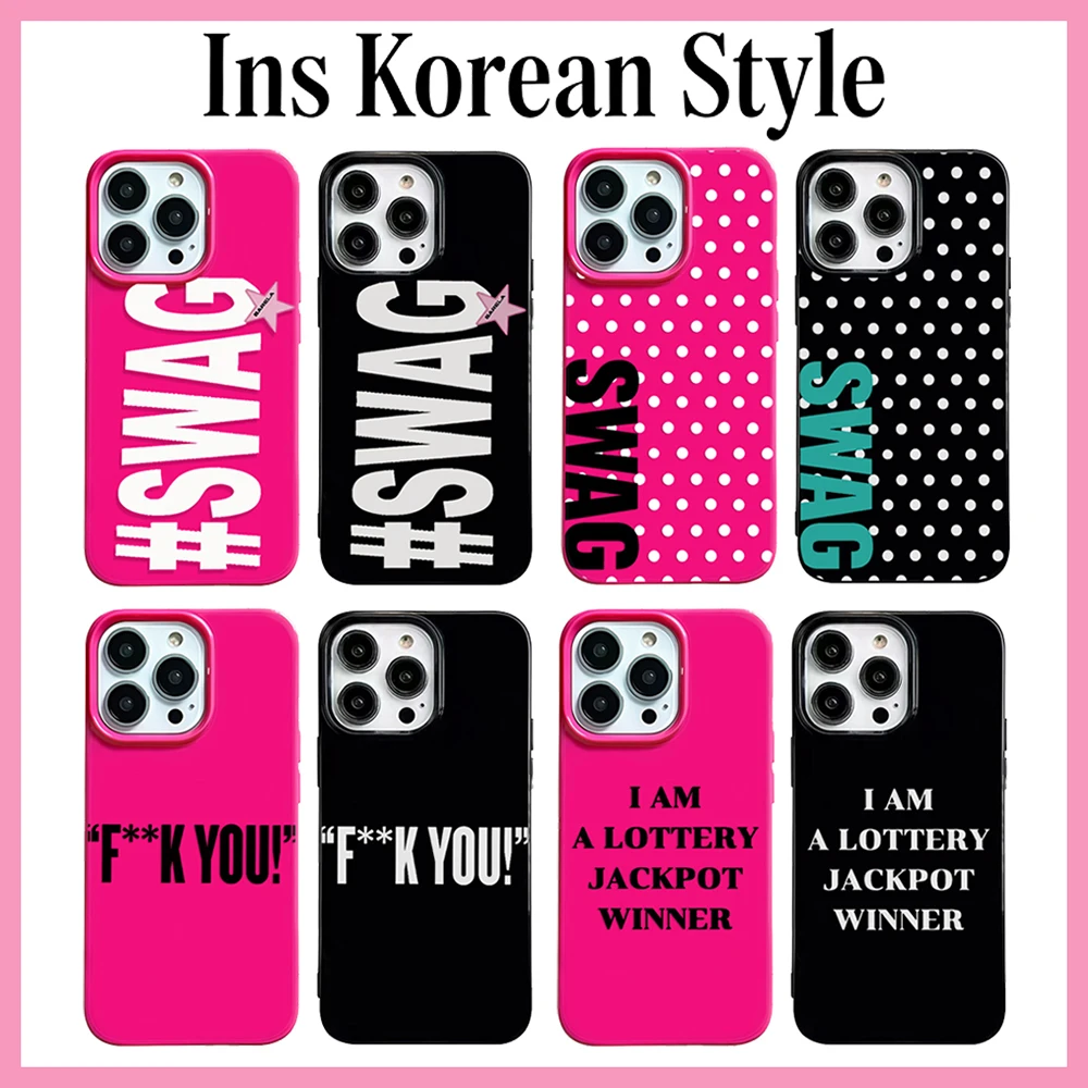 Luxury Clmj Swag Star English Phone Case for Samsung Galaxy S20 S23 S24 S25 S26 FE Plus Ultra Edge 4G 5G Double-layer Back Cover