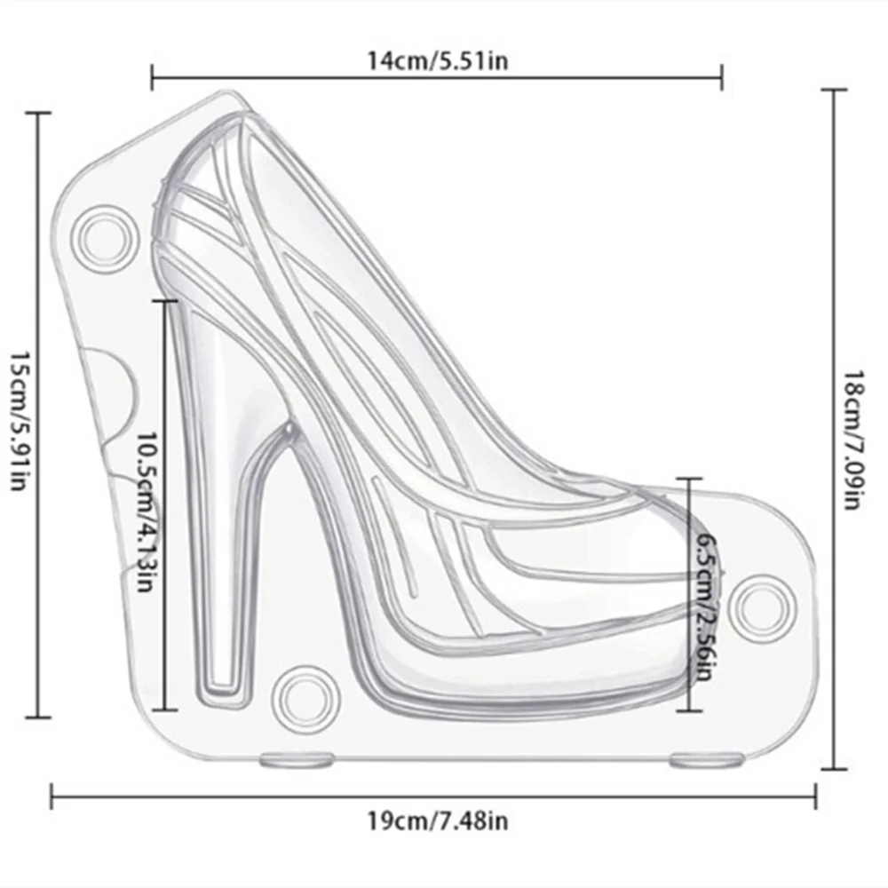 Luyou 1pcs High Heel Shoes Chocolate Candy Mould Bundle 3D Molding Instructions Fondant Cake Mold