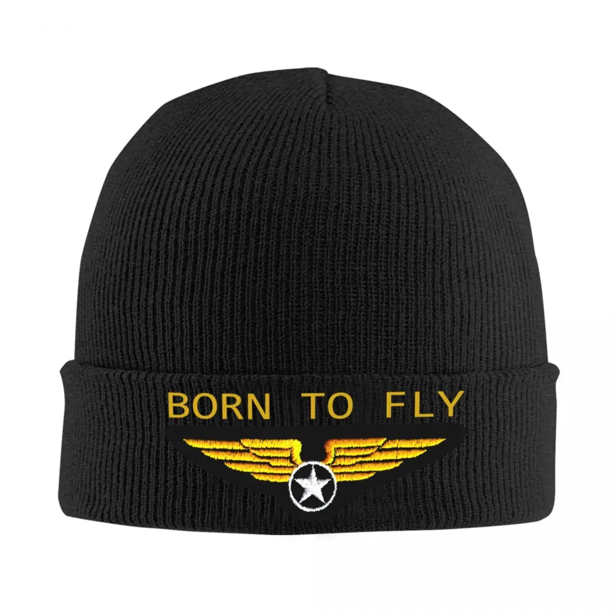 Custom Born To Fly Flight Pilot Skullies Beanies Caps Hip Hop Winter Warm Knitting Hat Unisex Adult Aviation Aviator Bonnet Hat