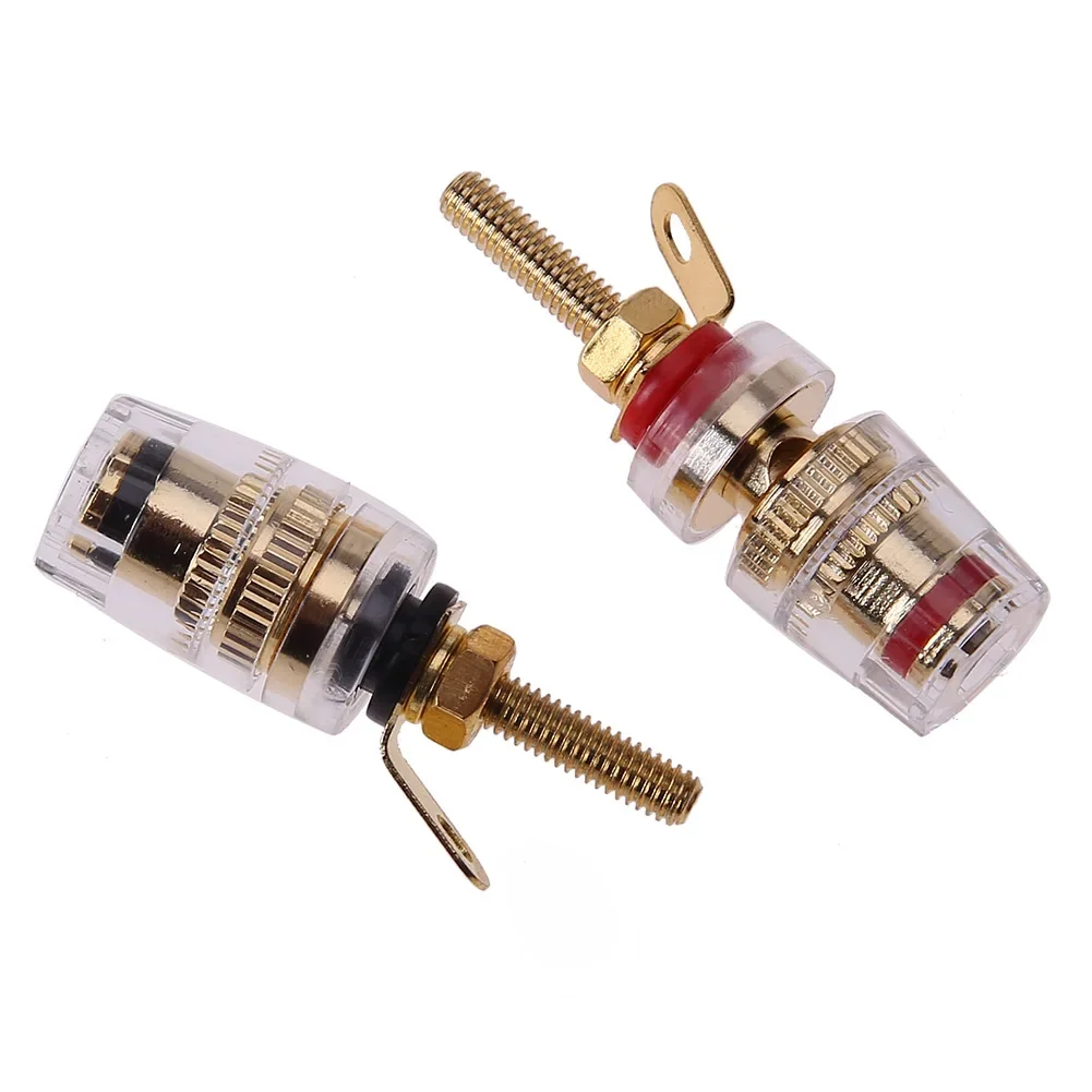 2pcs/Set Speaker Terminal Binding Post 4mm Banana Plugs Socket Brass Speaker Amplifier Binding Posts Terminals Loudspeakers