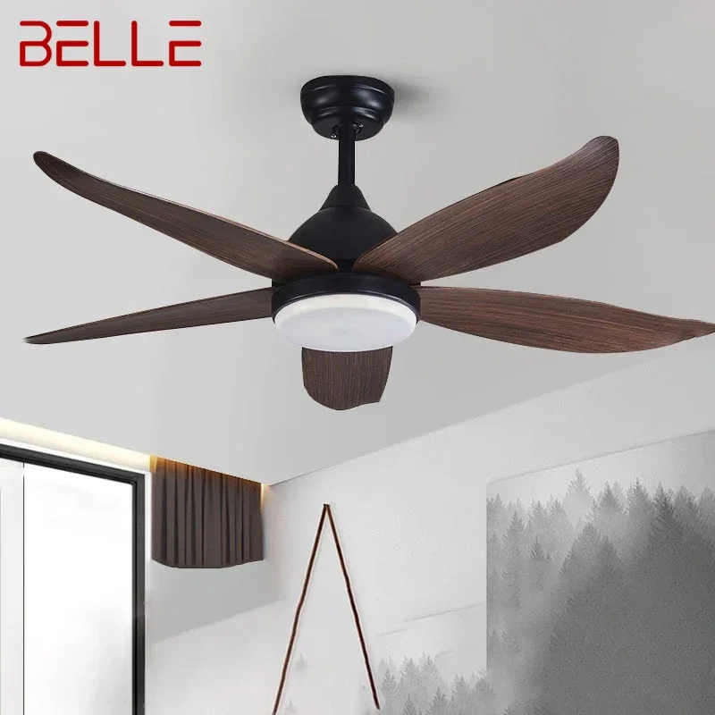 

BELLE Nordic LED Fan Light Modern Minimalism Restaurant Living Room Study Ceiling Fan Light Remote Electric Fan Light