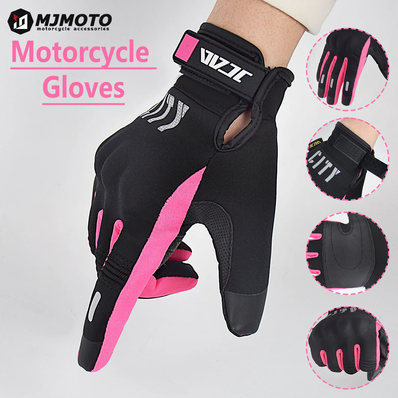 

Motorcycle Gloves Women Touchscreen Motocross Gloves Hard Shell Protective Anti-fall Motorbike Gloves Waterproof for ATV BMX MTB