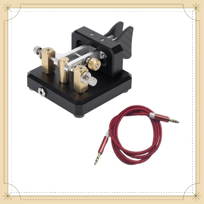 Stainless Steel Dual‑Paddle Automatic CW Morse Code Key, Plug‑and‑Play 3.5mm Audio Jack for Ham Radio Telegraph