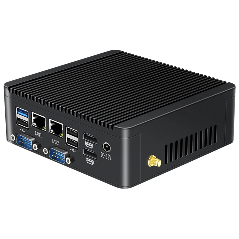Intel Celeron N4000/J5005 Industrial Mini PC Support Linux WiFi 4G LTE Computer with 4xRS232/485 2xHDMI 5xUSB3.0 WIN10 Ready