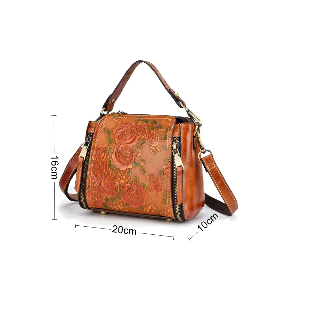 Embroidery Chic Leather Laptop Bags Leisure Manual Women's Bags Restoring  Ancient Ways  Aslant To Single Shoulder Bags