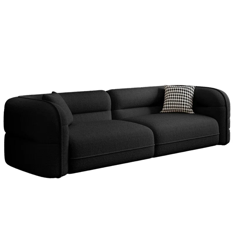 

Lamb wool small apartment sofa, living room, light luxury double sofa combination