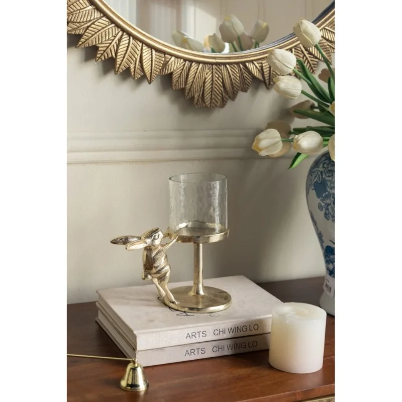 

Brass Wall Mounted Candle Holder Modern Glass Cup Sconce for Home Decor Living Room Bedroom Wedding Party Decoration