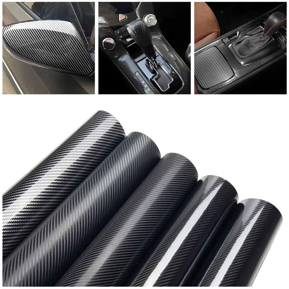 

2D/3D/4D/5D/6D Carbon Fiber Vinyl Wrap Film Air Bubble Free Waterproof For Car Bicycle Motorcycle Glossy Carbon Wrap Stickers