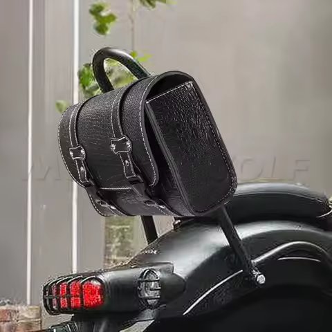 FrontFor Harley Sportster XL883 XL1200 XL 883 For Yamaha Fork Saddlebags Side Tool Bag PU Leather Rear Luggage Saddle Bag Pouch
