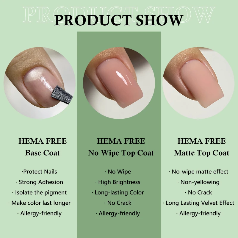 Mshare hema free base gel nägel grundierung kein wisch lack nagellack produkt uv led matt semi permanant einweichen rfill 100ml