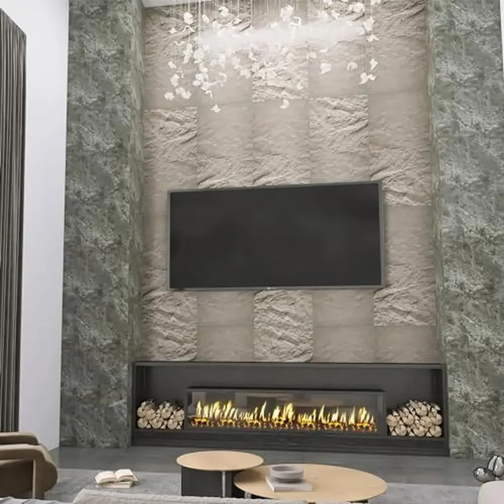 Moderne pannelli murali strutturati grigio cemento 3D confezione da 4 decorazioni per interni adesivi per soggiorno camera da letto pannelli decorativi ignifughi